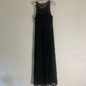 Black long sheer dress